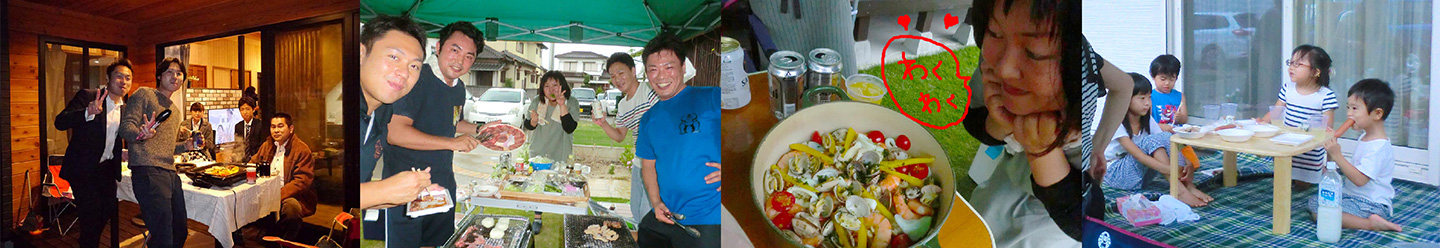 写真：新しい家でぐグランピングを楽しむ仲間たちの写真です。